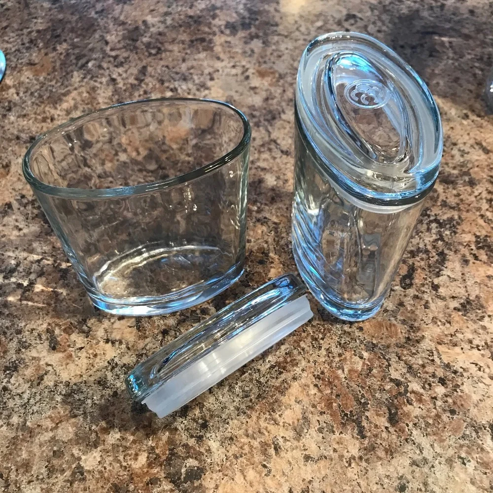2 Oval Glass Jars with Rubber Seal Closure